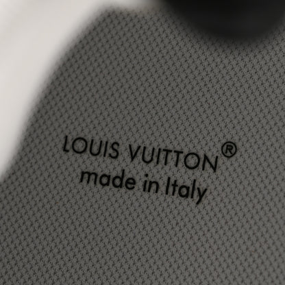 Louis Vuitton Calfskin Embossed Monogram Denim Mens LV Trainer Sneakers 10 Grey 8 of 9
