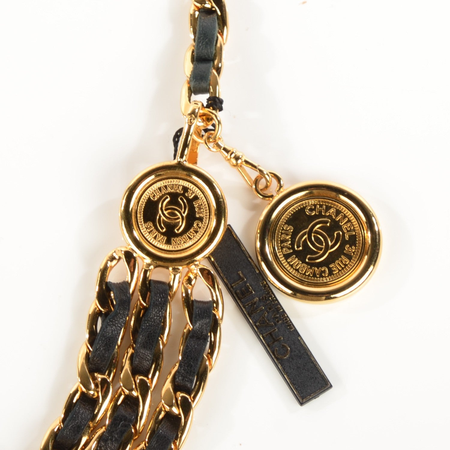 Chanel Lambskin Chain CC Medallion Belt Black Gold 3 of 5