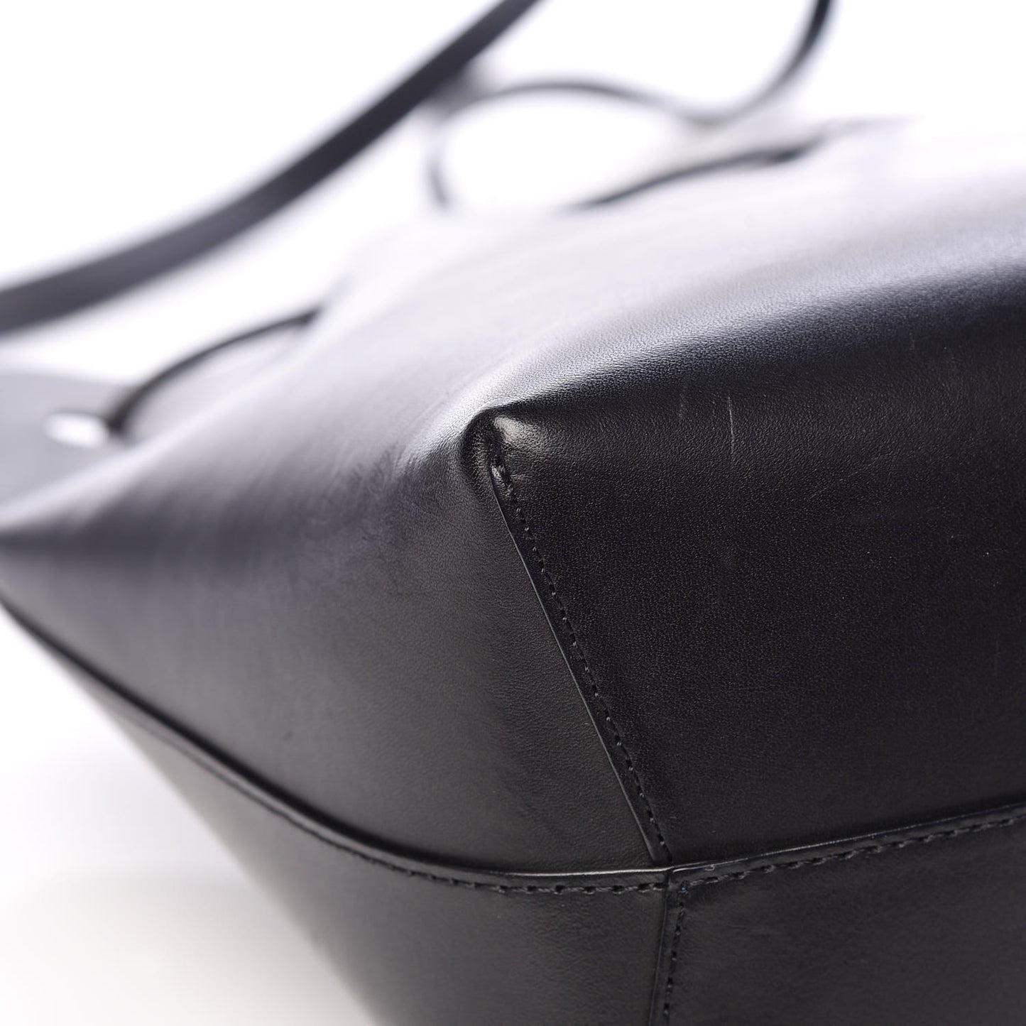 Vegetable Tanned Calfskin Mini Bucket Bag Black Royal