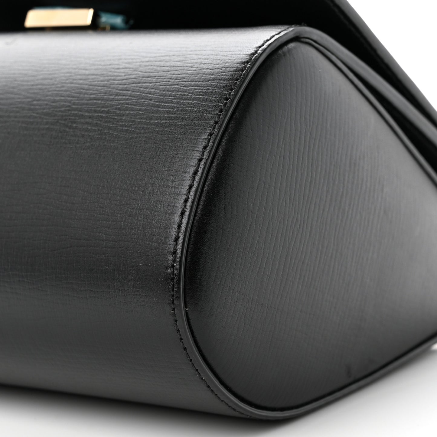 Textured Calfskin Mini Pandora Box Chain Crossbody Bag Black