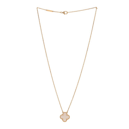 Van Cleef & Arpels 18K Yellow Gold Mother of Pearl Vintage Alhambra Pendant Necklace 3 of 5