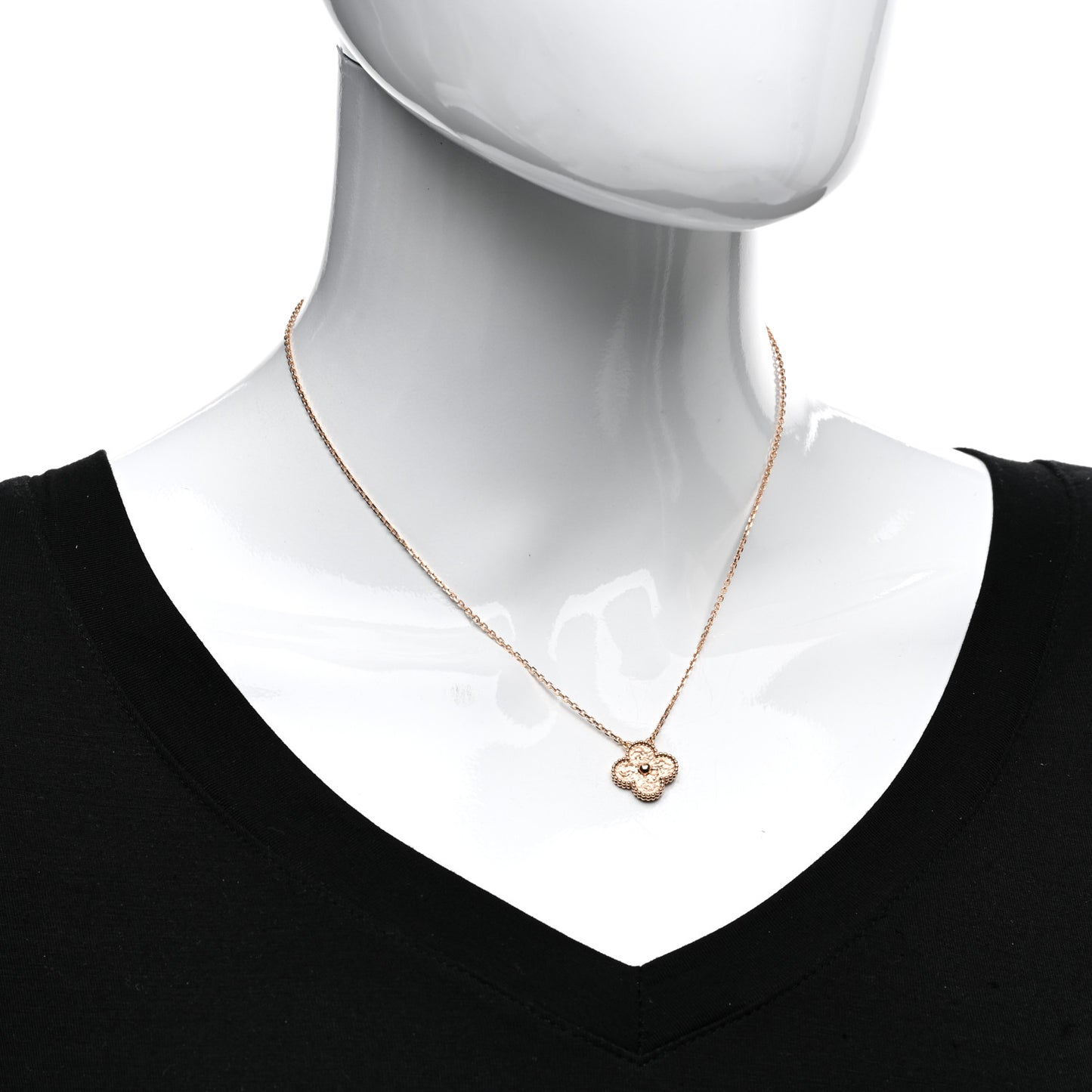 18K Rose Gold Vintage Alhambra Pendant Necklace