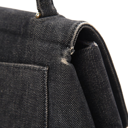 Chanel Denim Jumbo Kelly Flap Black 16 of 20