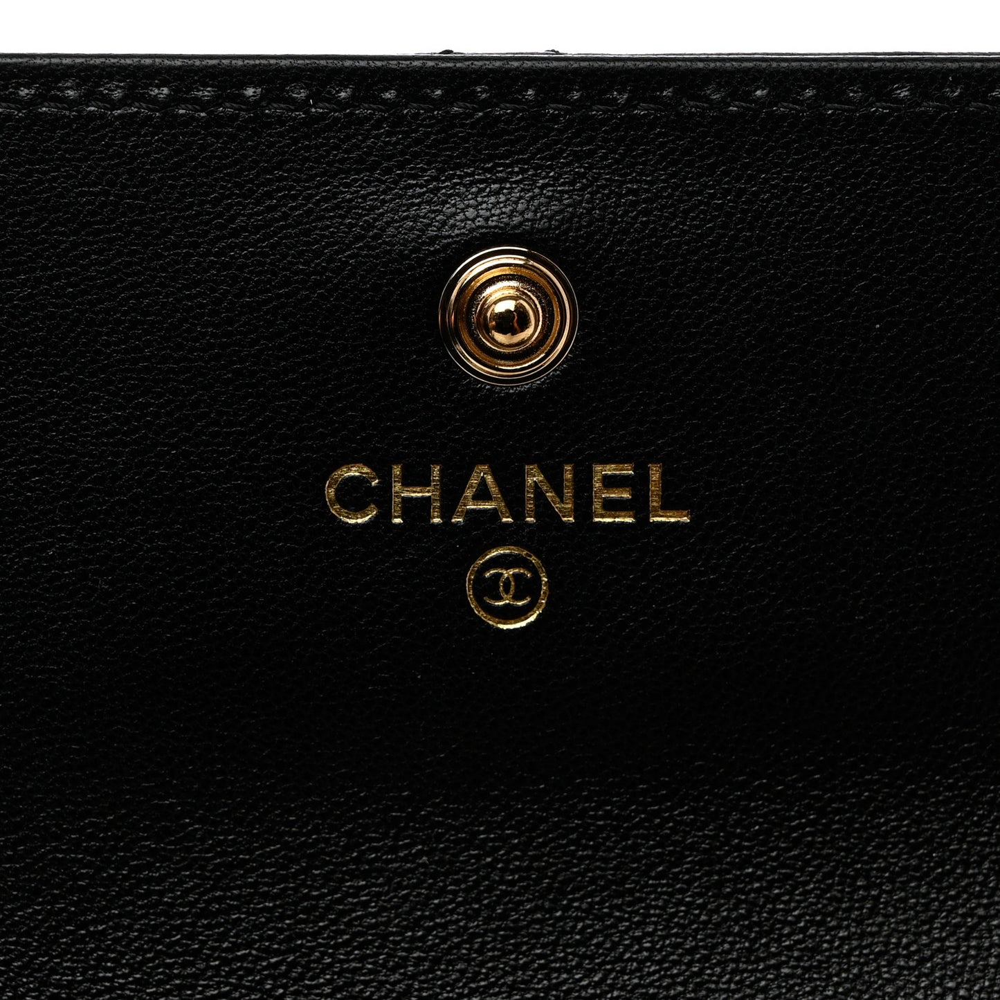 Lambskin Quilted Chanel 19 Flap Card Holder Black