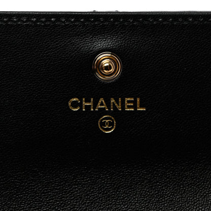 Chanel Lambskin Quilted Chanel 19 Flap Card Holder Black 6 of 10
