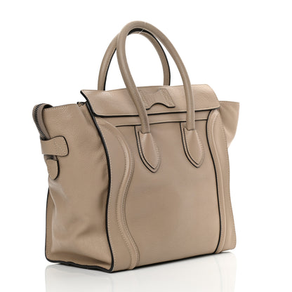 Celine Drummed Calfskin Mini Luggage Dune 3 of 12