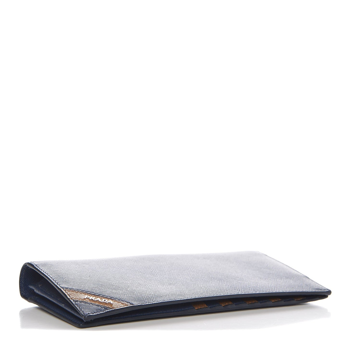Saffiano Long Wallet Bluette Caramel