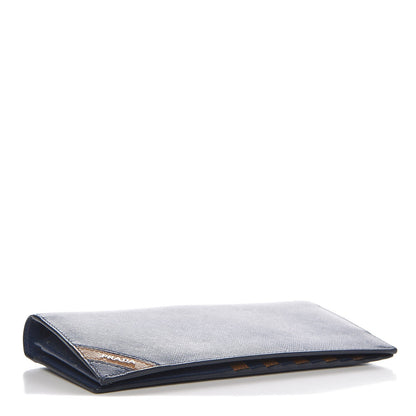 Prada Saffiano Long Wallet Bluette Caramel 4 of 9