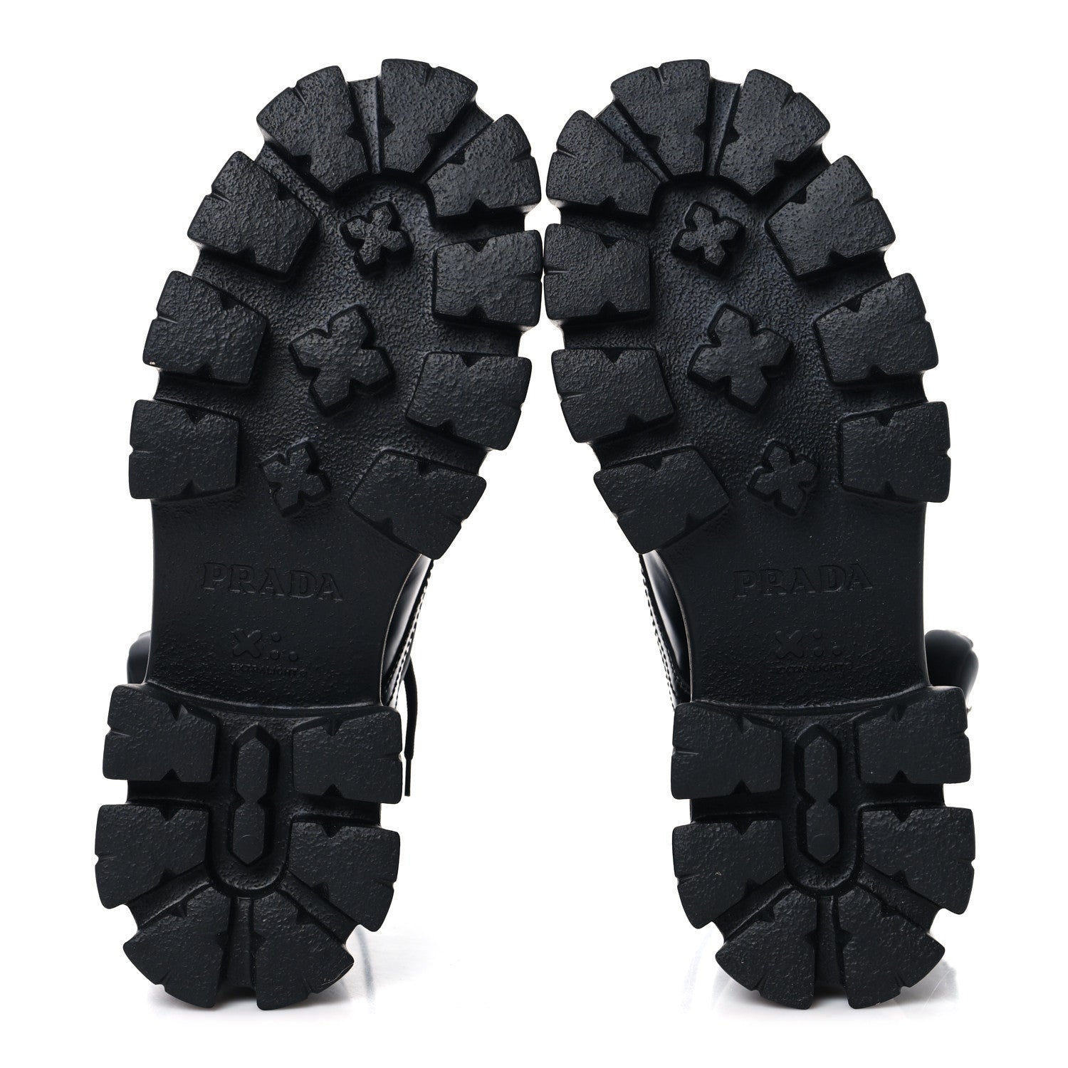 Prada Spazzolato Rois Nylon Metal Triangle Logo Monolith Pouch Pocket 55mm Boots 38.5 Black 6 of 9