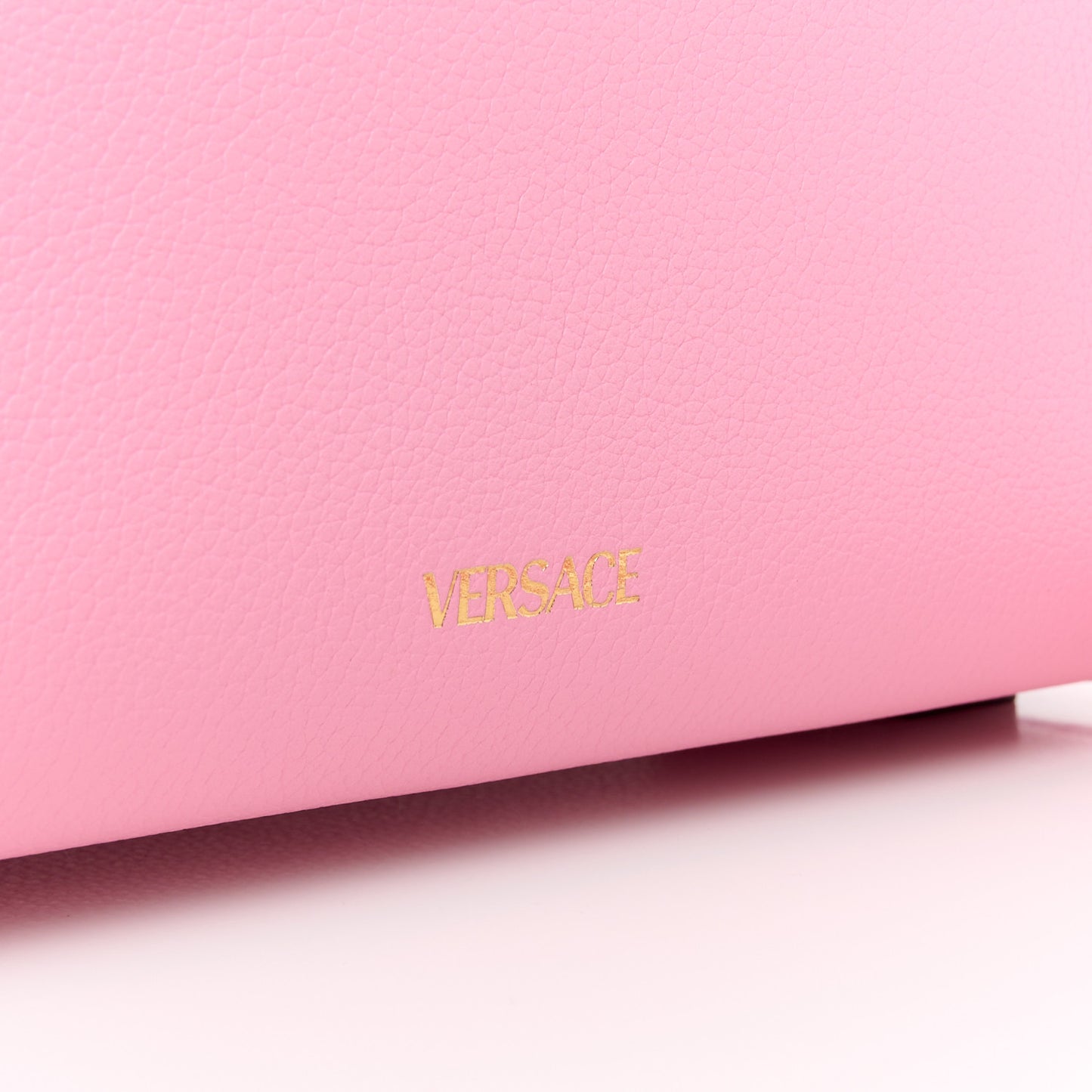 Grained Calfskin Small La Medusa Top Handle Bag Pink
