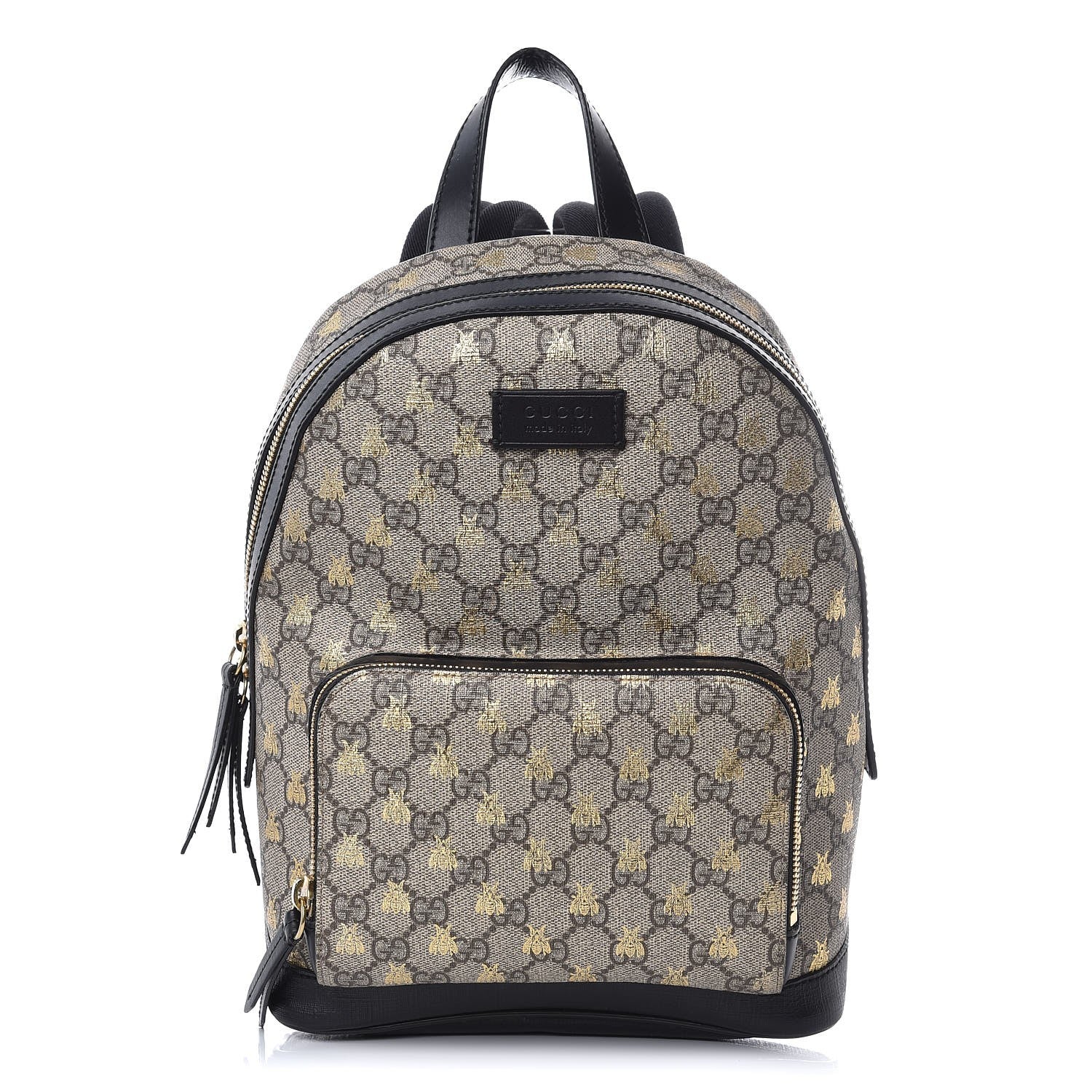 Gucci GG Supreme Monogram Bees Print Small Day Backpack Beige Oro Black 1 of 13