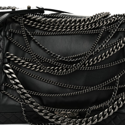 Chanel Calfskin Enchained XL Boy Flap Black 7 of 9