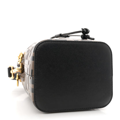 Fendi Vitello Liberty F is Fendi Bi-Color FF 1974 Embossed Mini Mon Tresor Bucket Bag Maya Black 4 of 11