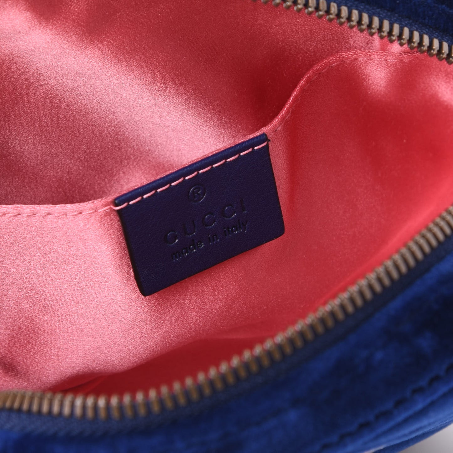 Velvet Matelasse GG Marmont Belt Bag 85 34 Cobalt Blue