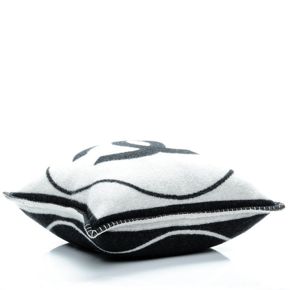 Chanel Merino Wool Cashmere CC Pillow White Black 4 of 6