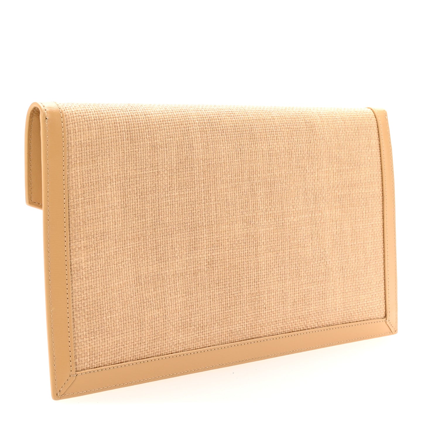 Micro Raffia Uptown Pouch Natural Hay Blush