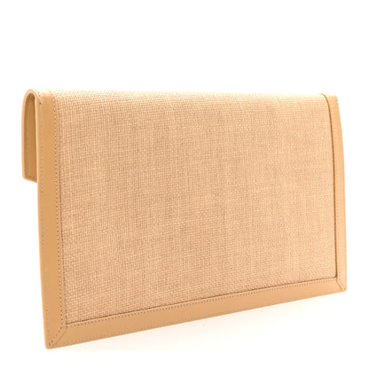 Saint Laurent Micro Raffia Uptown Pouch Natural Hay Blush 3 of 7