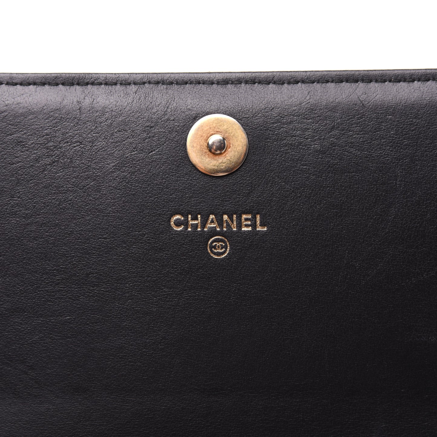 Letter Calfskin Embossed Quilted Square Wallet On Chain WOC Black