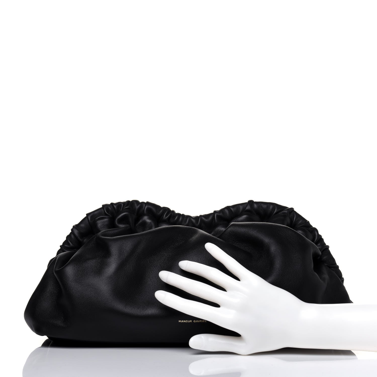 Mansur Gavriel Lambskin Cloud Clutch Black Flamma 2 of 13