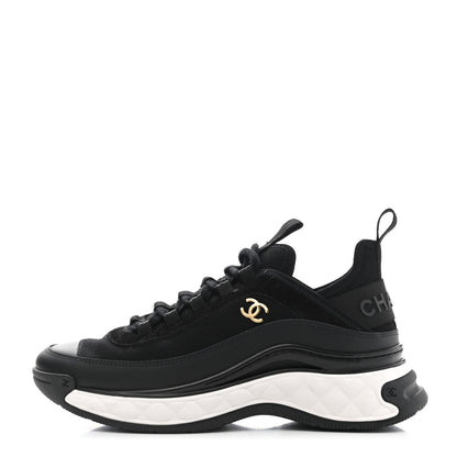 Chanel Velvet Calfskin Mixed Fibers CC Sneakers 37 Black 1 of 11