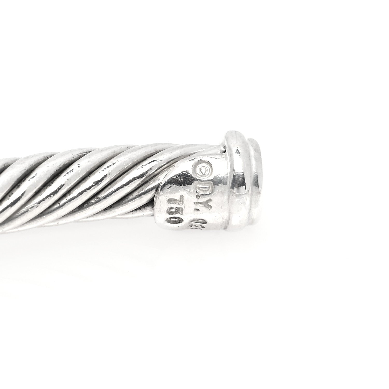 David Yurman Sterling Silver 18K Yellow Gold Smoky Quartz 4mm Cable Classics Station Bracelet 4 of 4