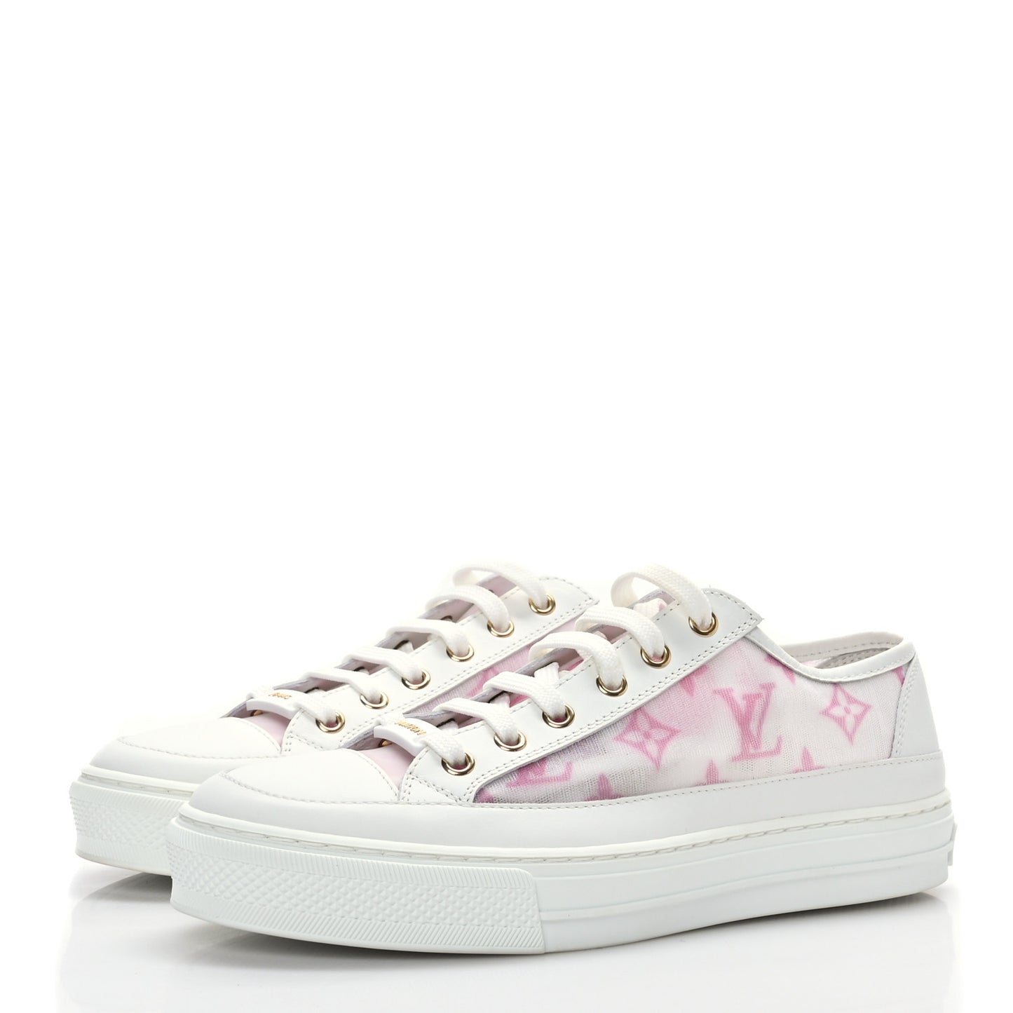 Technical Fabric Calfskin Monogram Stellar Sneakers 37 Pink