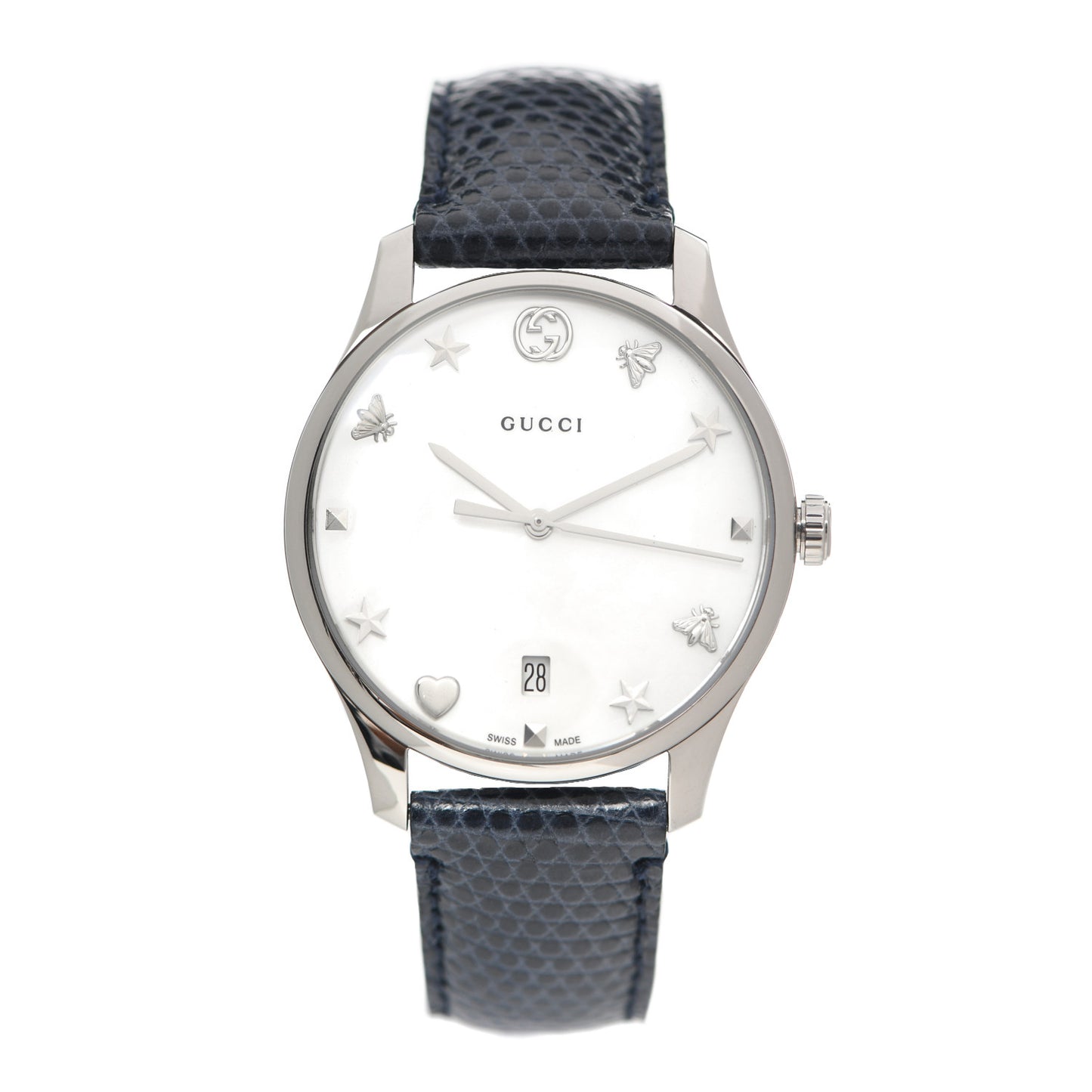 Stainless Steel Calfskin Mother of Pearl 36mm G-Timeless Charm Quartz Watch