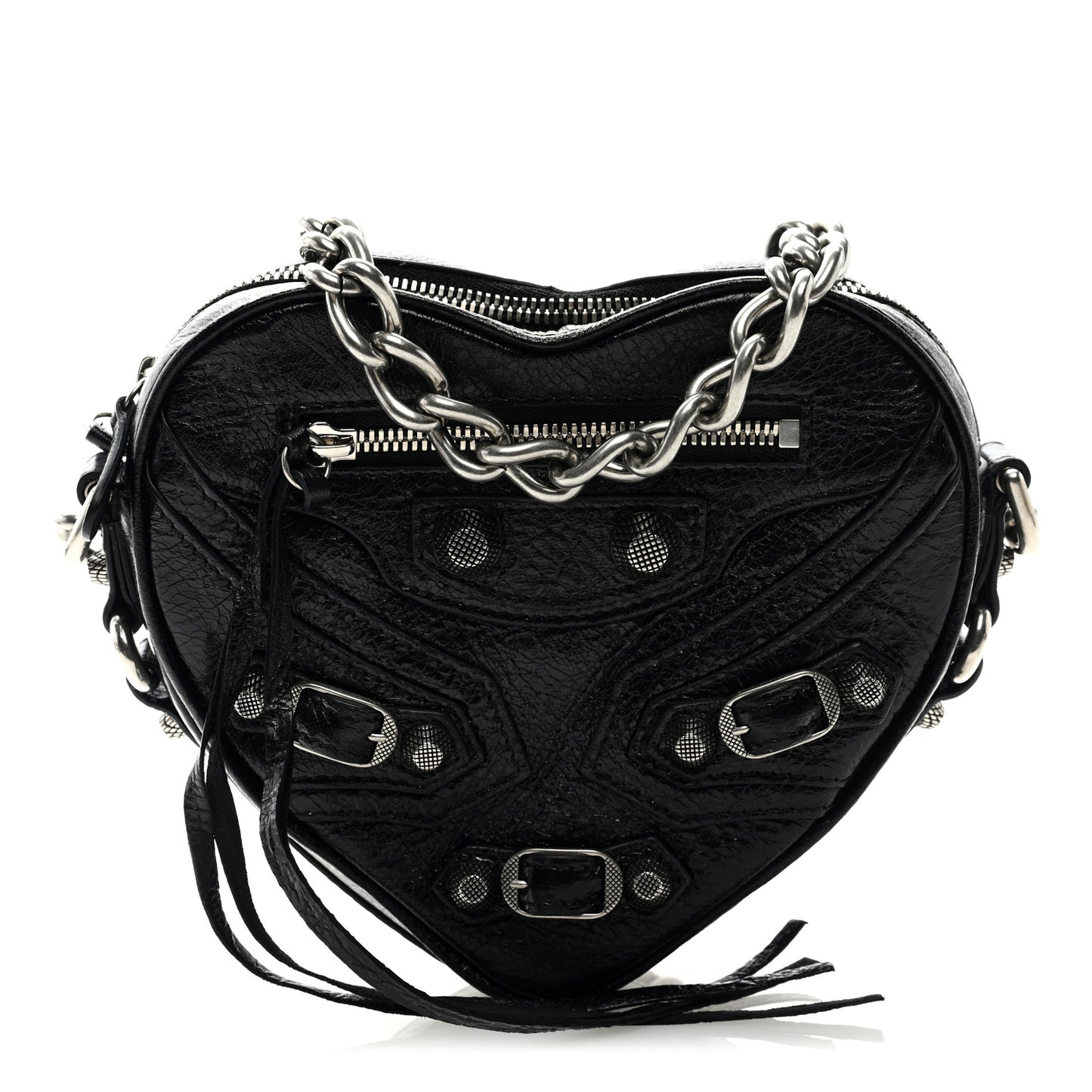Agneau Arena Mini Le Cagole Heart Bag Black