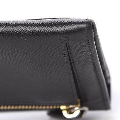 Prada Saffiano Metal Continental Flap Wallet Black 7 of 8