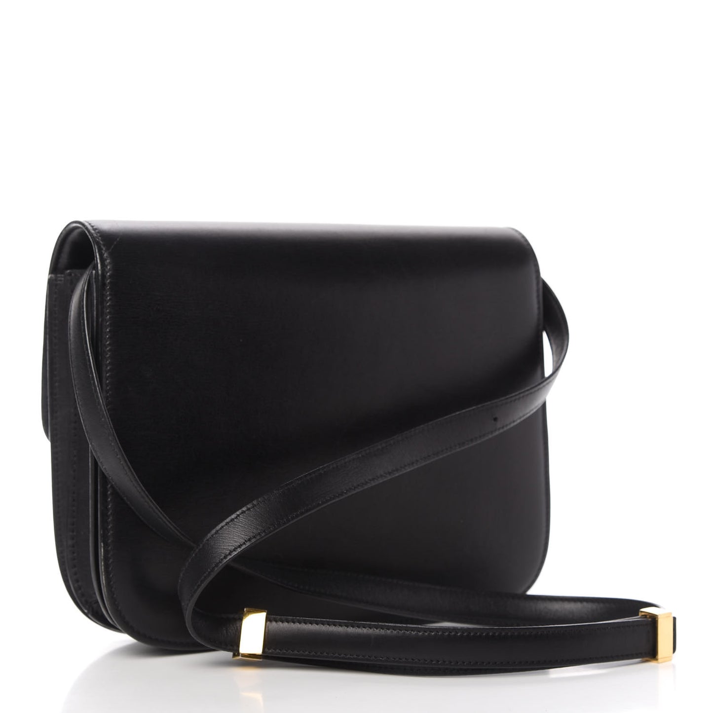Box Calfskin Medium Classic Box Flap Bag Black