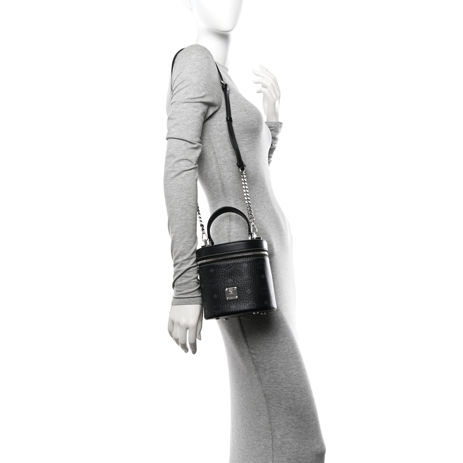 MCM Visetos Small Cylinder Bag Black 1586336 – FASHIONPHILE