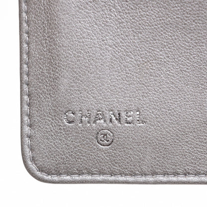Chanel Lambskin Camellia Embossed Zipped Pocket Wallet Black 6 of 9