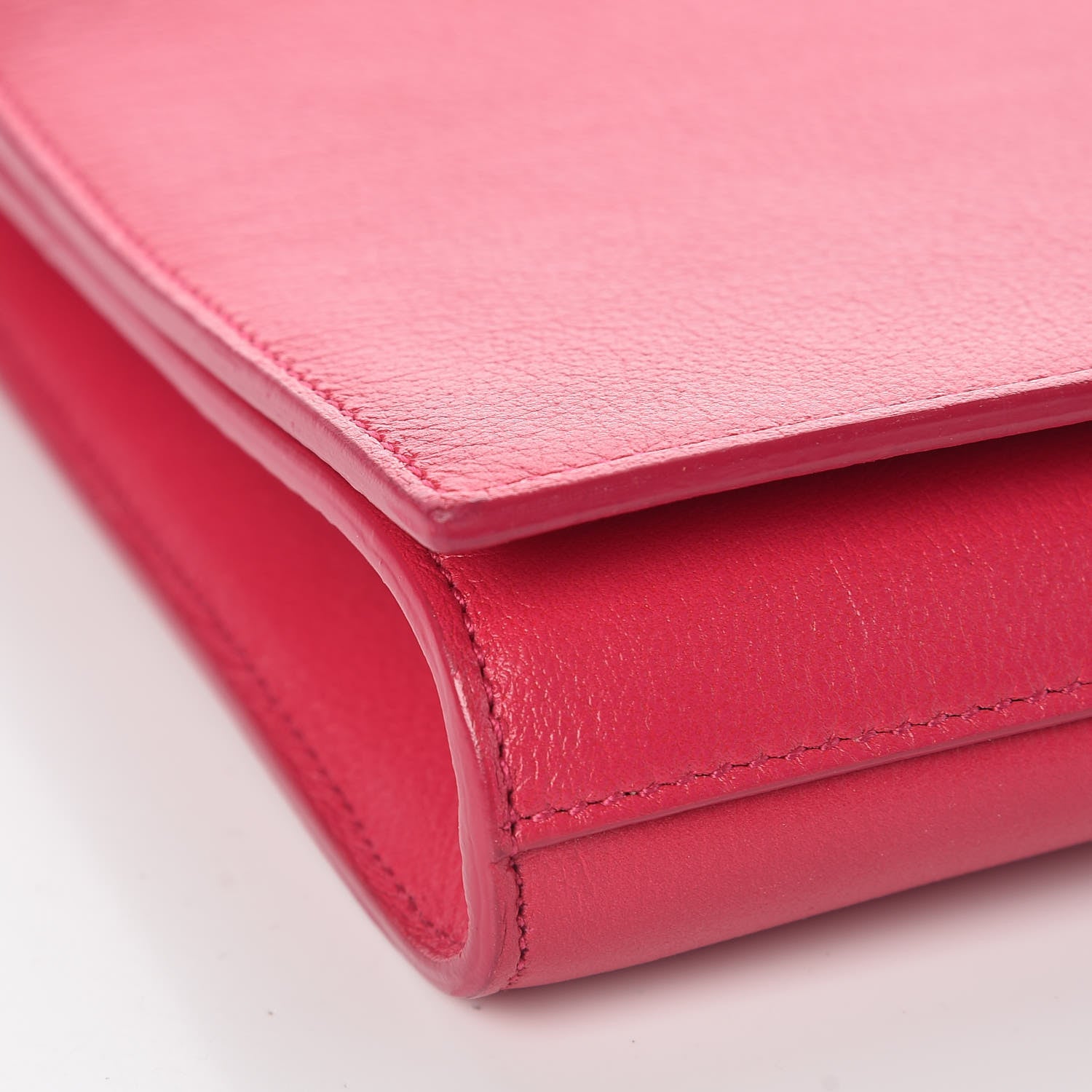 Saint Laurent Goatskin Monogram Large Belle De Jour Clutch Lipstick Fuchsia 7 of 8