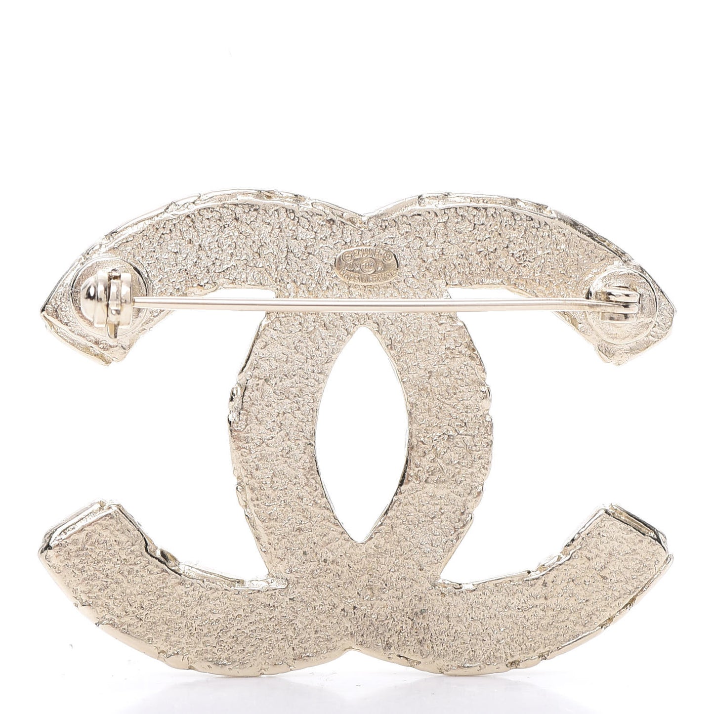 Crystal CC Brooch Light Gold