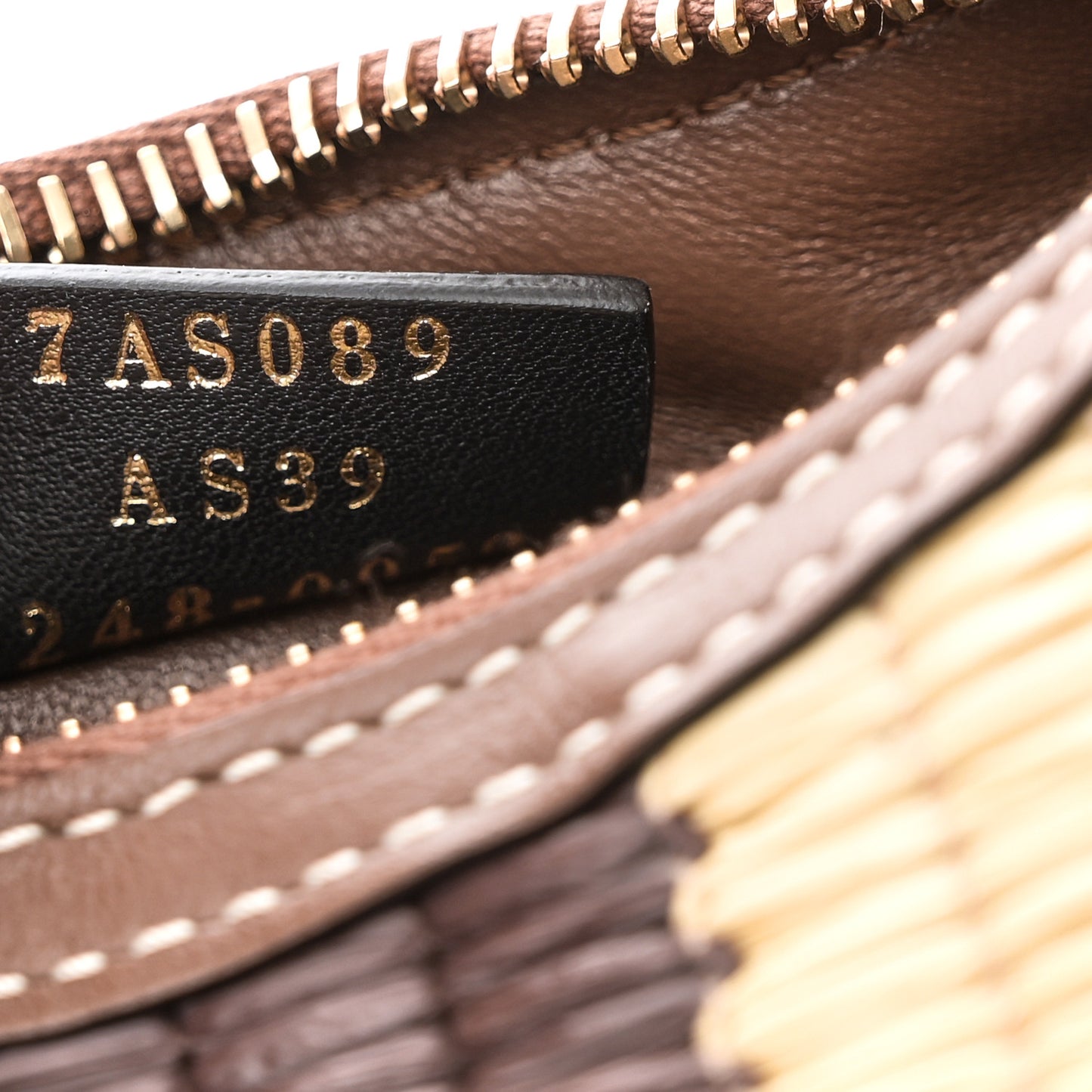 Raffia Vitello Grace Nano Fendigraphy Hobo Charm Natural Gianduia