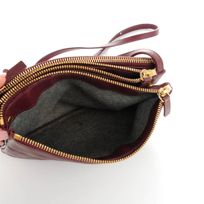 Celine Smooth Lambskin Small Trio Crossbody Bag Burgundy 5 of 10