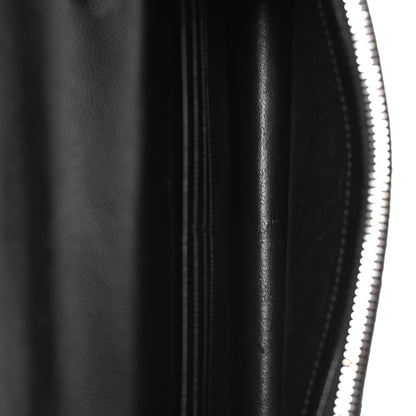 Saint Laurent Grain De Poudre Matelasse Chevron Monogram Envelope Chain Wallet Black 4 of 9