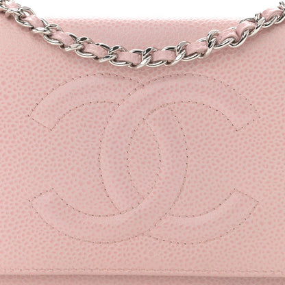 Chanel Caviar Timeless CC Wallet on Chain WOC Pink 9 of 12
