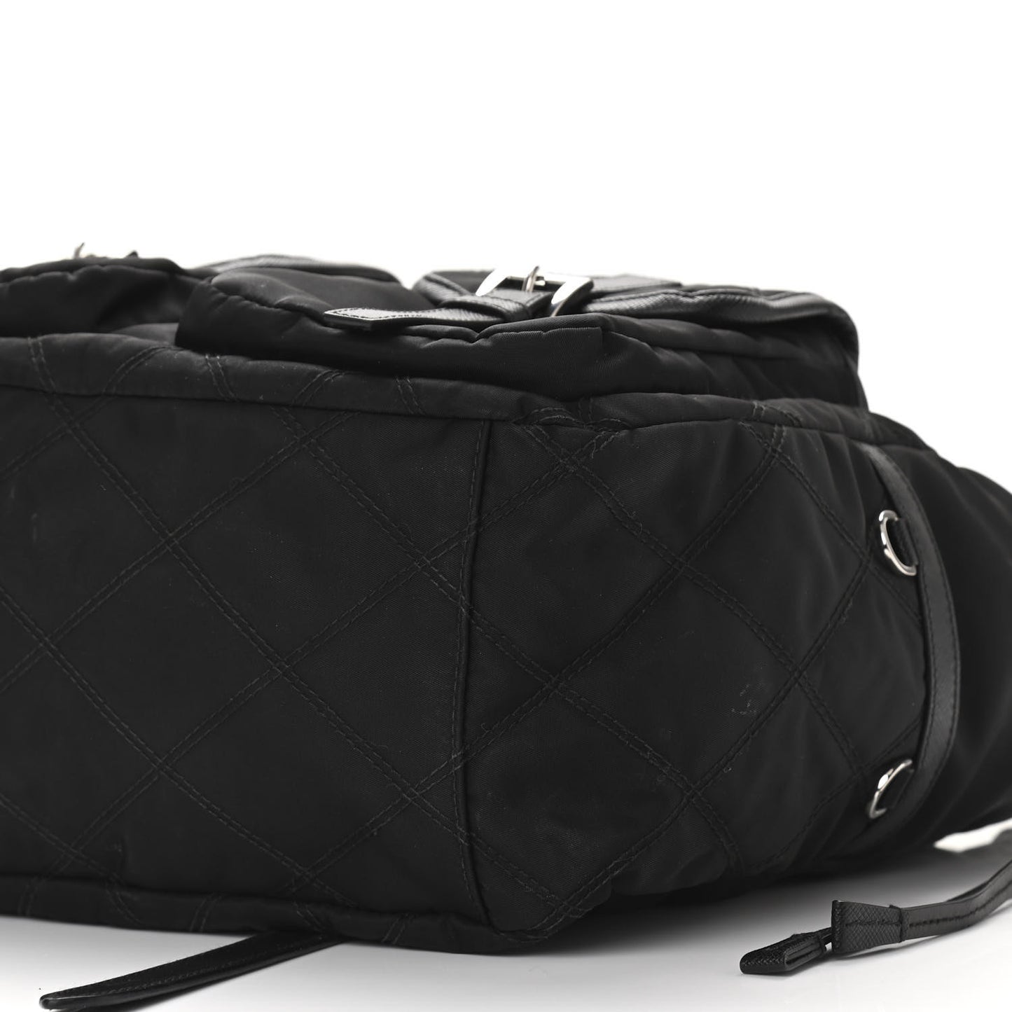 Tessuto Nylon Saffiano Vela Quilted Backpack Black