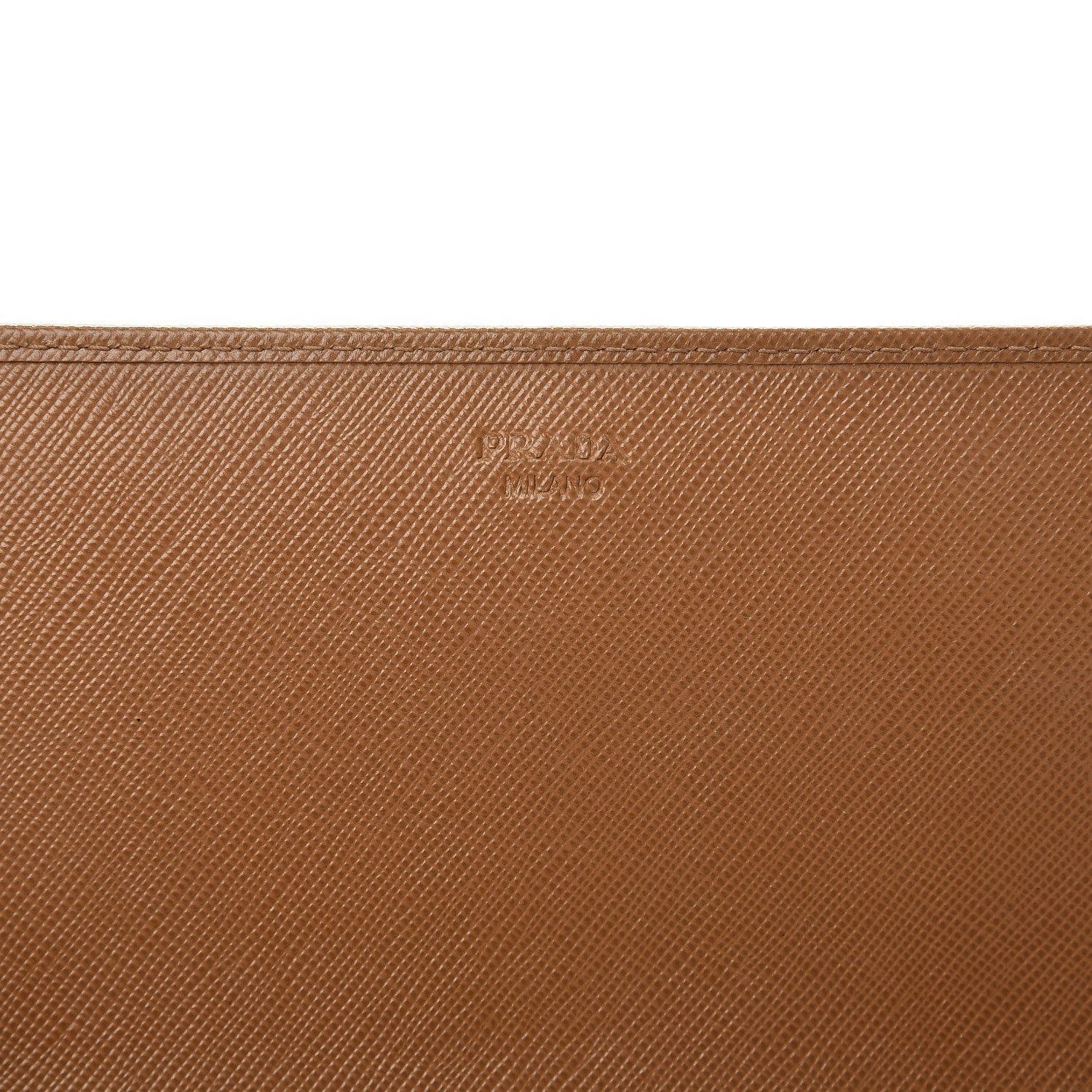 Prada Saffiano Metal Oro Chain Wallet Caramel 6 of 8