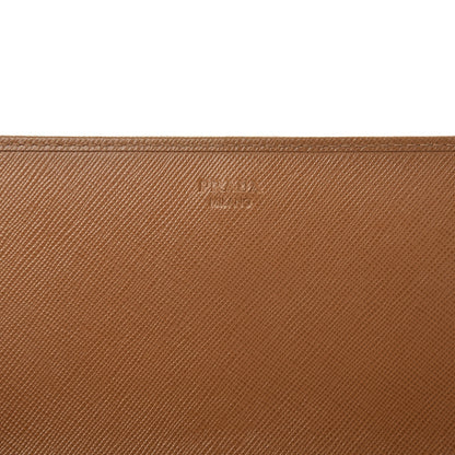 Prada Saffiano Metal Oro Chain Wallet Caramel 6 of 8