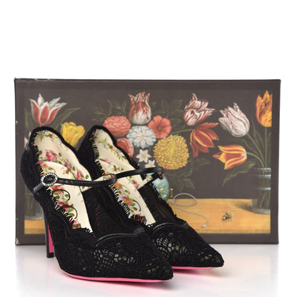 Gucci Lace Pizzo Venice Pumps 38 Black 9 of 9
