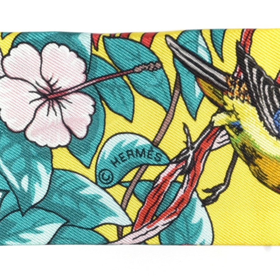 Hermes Silk Jungle Love Love Twilly Jaune Vif Canard 3 of 3