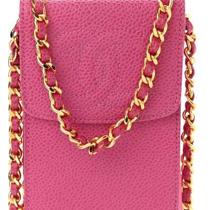 Chanel Caviar CC Phone Holder Crossbody Pink 8 of 11