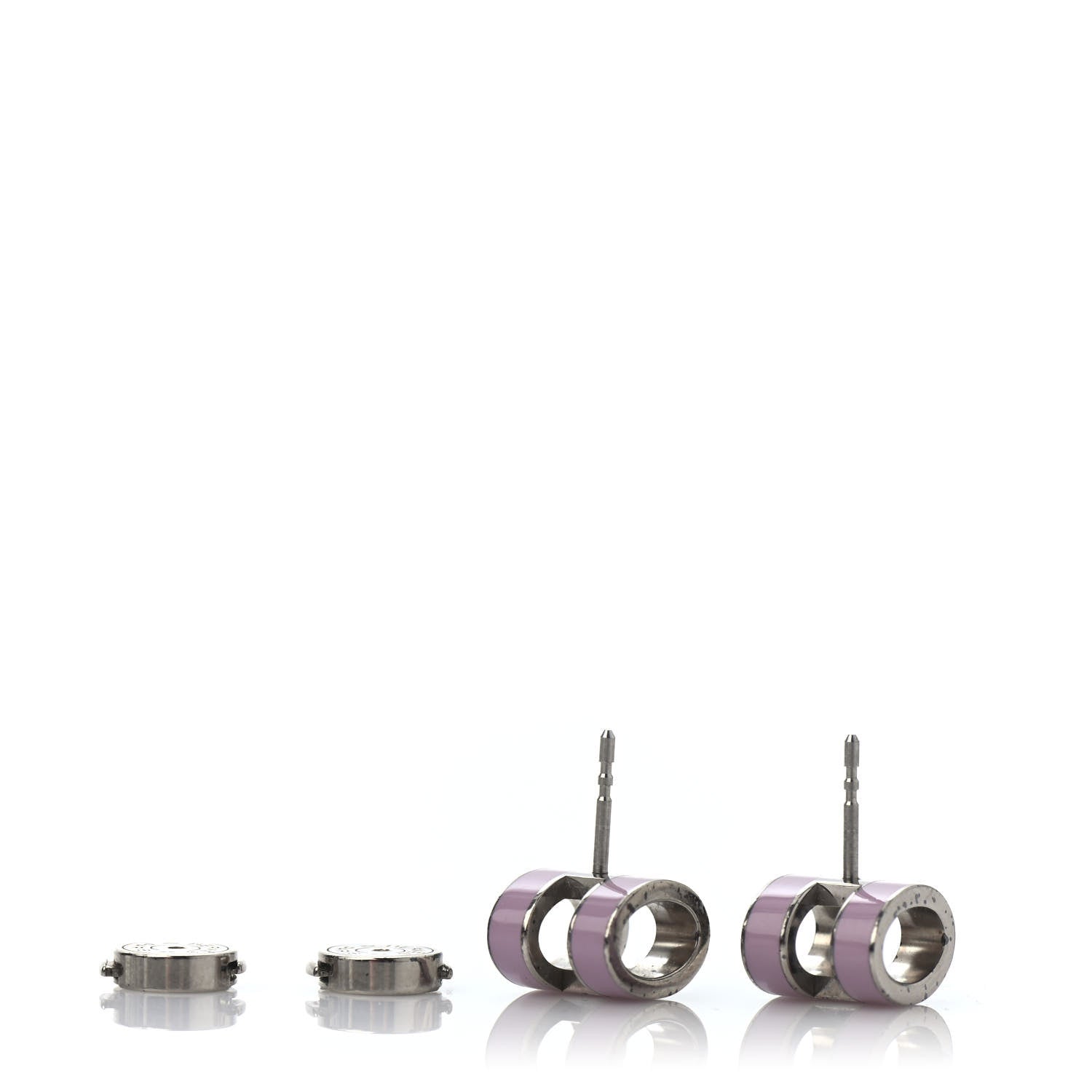 Hermes Palladium Lacquered Pop H Earrings 3 of 4