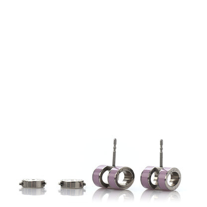Hermes Palladium Lacquered Pop H Earrings 3 of 4