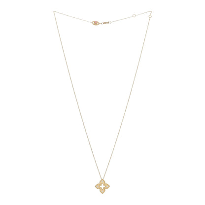 Roberto Coin 18K Yellow Gold Diamond Petite Venetian Princess Flower Pendant Necklace 2 of 4