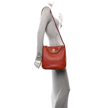 Chanel Calfskin Stitched Easy Mood Hobo Brown 2 of 10