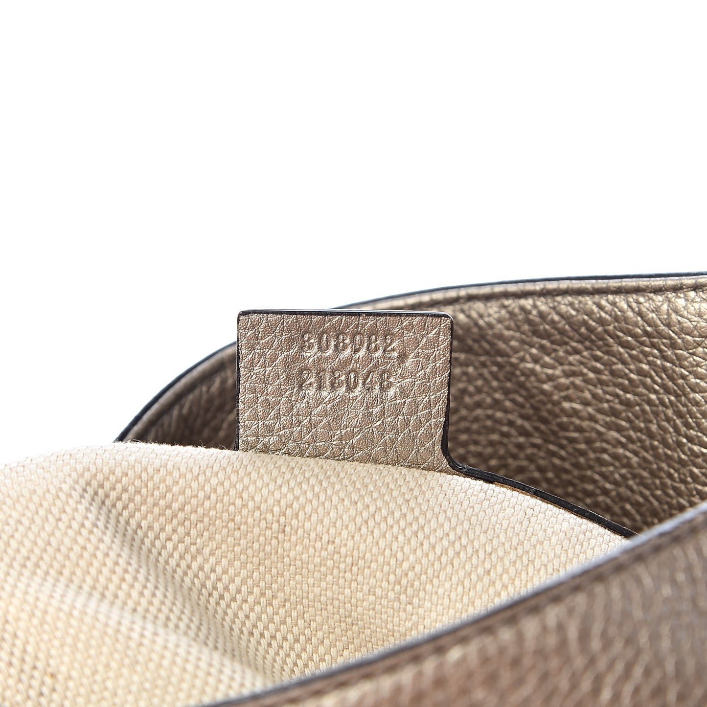 Metallic Pebbled Calfskin Medium Soho Chain Shoulder Bag Golden Beige