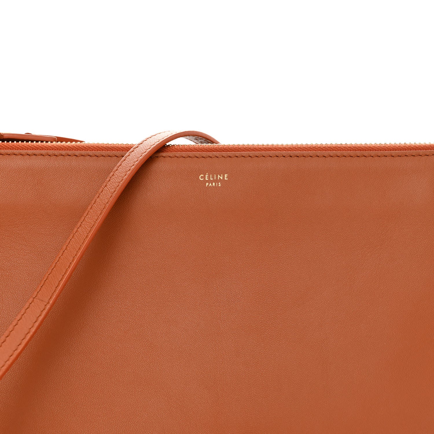 Celine Lambskin Large Trio Crossbody Bag Light Copper 9 of 14